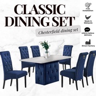 FREE SHIPPING Arfa Home Chesterfield dining set marble table 6 seater 8 seater classic dining set me