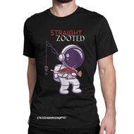 Crazy Straight Zooted Fish Astronaut Tee Shirt Men Round Collar Pure Cotton Tshirt Harajuku Tees New Arrival Tops XS-4XL-5XL-6XL
