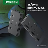 Ugreen HDMI Switch KVM Switch for Xiaomi Mi Box 4 In 1 Out 4 PCs Sharing Printer Keyboard Mouse 4 Po