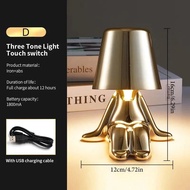 Little Golden Man Table Lamp Bedroom Touch Bedside Atmosphere Night lighting Decoration Desk Light O