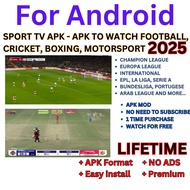 FOR ANDROID - APK TO WATCH F00TBALL, CRICKET, MOTORSPORT, BOXING