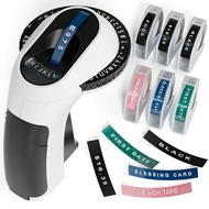 Phomemo 1 Set E975 Embossing Label Maker Machine With 6 Tapes Of 9mm/ 3/8" Label Tapes(3*Black/1*Pin