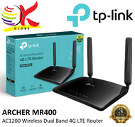 TP-LINK ARCHER MR400 MODEM ROUTER  AC1200 WIRELESS DUAL BAND 4G LTE MODEM ROUTER WITH SIM CARD SLOT