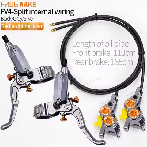FROG WAKE FV4 4-piston hydraulic disc brake kit Split type aluminum inline radial Front /rear brake 