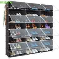 INSTORE Shoe Organizer, Expandable Extra Large Shoe Storage Cabinet, Easy To Assemble Space Saver Free Standing Adjustable Shoe Rack Mudroom