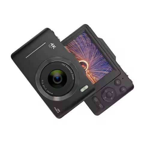 Compact Digital Camera Vlogging, CCD 1080P FHD 44MP Photography for Kids, Teens & Beginners, 2.4" Sc