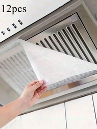 12入組耐高溫廚房抽油煙機網板-防油促進空氣清潔和高效烹飪