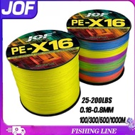JOF Braided Fishing Line 12X/16X 500/300M 4-Color PE Multifilament MaxDrag 200LB Saltwater