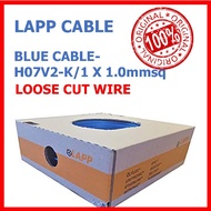 LAPP Cable | H07V2-K | LAPP 4150302 |Loose Cut Wire | 1 x 1.0mm²| Blue