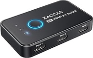 ZACCAS HDMI 2.1 Switch, 8K HDMI Splitter Switcher 3 in 1 Out, Supports 4K@120Hz,8K@60Hz, 48Gbps Ultra HD HDMI Box Hub Compatible with PS5/4/3,Xbox,Roku,Apple TV,Fire Stick