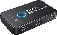 ZACCAS HDMI 2.1スイッチ 8K HDMIスプリッタースイッチャー 3イン1出力 4K@120Hz 8K@60Hz 48Gbps Ultra HD HDMIボックスハブ PS5/4/3 Xbox/Roku/Apple TV/Fire Stickに対応