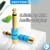 Vention 6.5mm Male To RCA Female Audio Jack Stereo Connector Adapter Gold-Plated