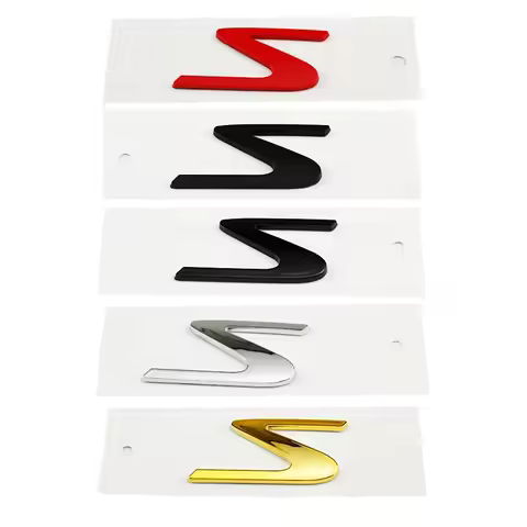 Car ABS S Logo Trunk Body Badge Emblem Decals Sticker For Maserati Modena Levante Quattroporte Ghibl