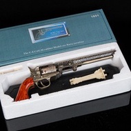 歐式洋槍金屬軍事工藝品擺件打火機 道具柯爾特1851左輪手槍模型253131