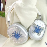 Blue Shiny Butterfly Casing Suitable For Airpods Max Headset Wireless Headphone Protective Cover
