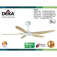 DEKA Remote Ceiling Fan K5 K6 X-ONE F5DC F5DC LED Pro 10/12 Speed 56" Kipas Siling Kawalan Jauh