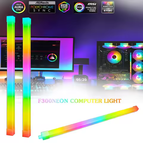 F300 ARGB Luminous Computer Decorative LED Light Strip 5V 3PINx2+4PIN Silicone Neon Motherboard PC C