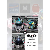 YWHL0024 KYT HELMET GALAXY BIKE BLACK/AQUA HELLCAT KYT MOTORCYCLE HELMET OPEN FACE HELMET KYT ORIGIN