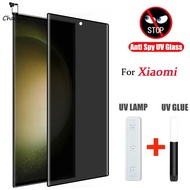 UV Matte Privacy Anti-Spy Full Glue Screen Protector Tempered Glass Film For Xiaomi Mi 14 13 12 12s 11 10 Pro Ultra 10s Note 10 Redmi Note 13 Pro+ Pro Plus Lite 4G 5G 2023