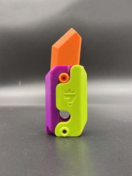 7色胡蘿蔔刀3D重力印刷夜燈玩具，塑料模擬胡蘿蔔刀手指刀壓力緩解玩具，適用於頭腦風暴和紓壓，適合14歲以上的青少年禮物