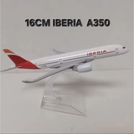 16cm Science Plane Iberia A350 Diecast Metal Display Toy Decoration Collection Children's Gift
