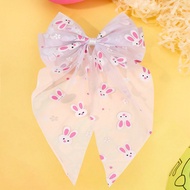 1PC Easter Bunny Print female hair bow Cute Bunny bow Alligator Tail White mesh Sailor Hairpin Small