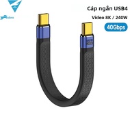 Cáp USB 4.0 40Gbps 8K 60Hz Loại C Sang USB C Cáp Ngắn 240W PD 3.1 48V/5A Tương Thích Với Thunderbolt