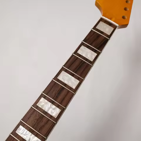 Left Handed Maple Guitar Neck 25.5" 21 Frets Rosewood Fingerboard Block Inlay Modern C Large Headsto
