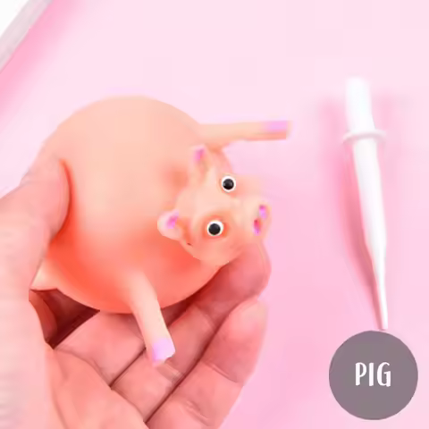 Cute Creative Novelty Soft Rubber Fidget Blow Inflatable Hippo Squeeze Chicken Decompression