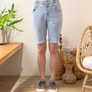 Hana Mokuba 鬆緊腰簡約牛仔短褲