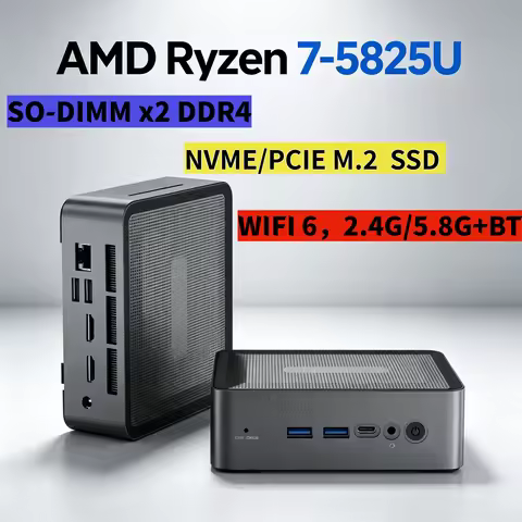 AMD Ryzen 7 5825U Mini PC 8C16T 4.5GHz 16GB DDR4 3200 M.2 SSD Win11 Pro WIFI6 BT5.2 Gaming Desktop O