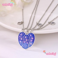LANJ 3Pcs Matching Heart Pendant Necklace, Cute Alloy BFF Necklaces, Fashion Friendship Jewelry Frie