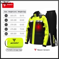 Moto Denki Motowolf MDL0402B Raincoat Jacket And Pants With Bag And LED Light