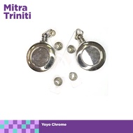 GANTUNGAN Yoyo ID Card Silver Chrome Yoyo Name TAG ID Card Holder/