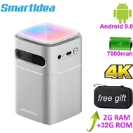 Smartldea Hd Pocket โปรเจคเตอร์แบบพกพาแอนดรอยด์9.0 5G Wifi BT5.0 DLP แบตเตอรี่เครื่องฉายภาพขนาดเล็กรองรับ4K สมาร์ทโฟนแบบพกพา M.2บีมเมอร์