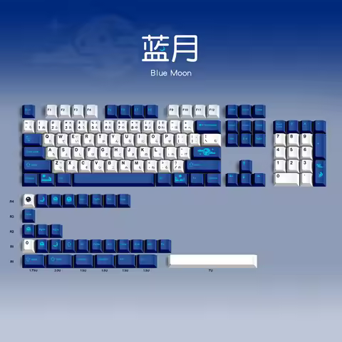 134 Keys/set GMK Blue Moon Key Caps PBT 5 Sides Dye Subbed Keycap Cherry Profile Keycaps For Keychro