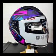 Spyder Fuel gd 3941m flash pink lens half face dual visor helmet matte finish