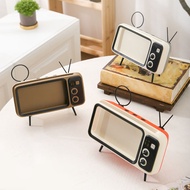 Thybeauty Phone Holder Speaker Music Player Support Stand Non-slip Retro TV Mobile Phone Holder Stan