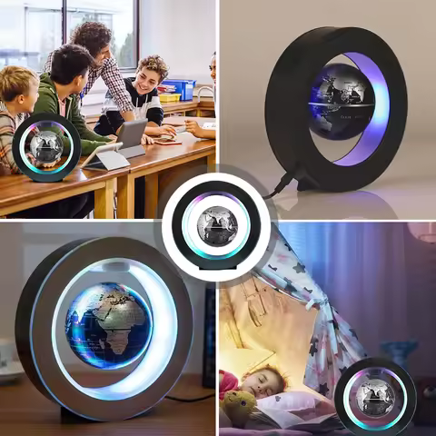 Magnetic Levitation Rotating Globe LED Lamp Floating Earth Light Modern Bedside Desk Decor for Home 