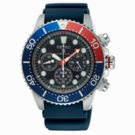 SEIKO ProspeX Solar SSC785 Chronograph Watch Diver V175 Blue Silicone PADI Pepsi