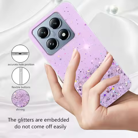 Bling Glitter Soft Silicone Sequins Clear Case for Xiaomi 14 13 Pro Mi14 Mi 13 Lite CIVI2 Mi 14T Pro