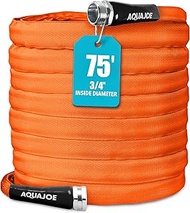 Aqua Joe AJFJH75-34-CTR-CTR Kink-Free Contractor Grade FiberJacket Garden Hose, 3/4-in Max. Water Fl