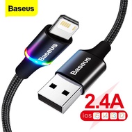 Baseus LED สายชาร์จไอโฟน USB lightning iPhone ชาร์จเร็ว สายชาร์จ ชาร์จไอโฟน Apple Charging Cable สำหรับ iPhone 14 13 Pro Max iPhone 14 Plus iPad AirPods Pro