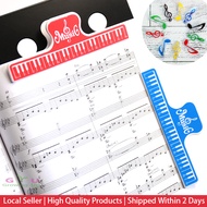GU [SG stock] Music Sheet Clip Spring Clip Book Holder Music Score Stand Fixed Clips Note Clef for Piano Guitar Violin
