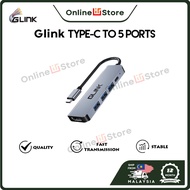 GLINK(GL-028)-TYPE-C ADAPTER 5 IN 1(HDMI+USB3.0+USB 2.0+PD)(180PCS)