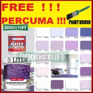 5 LITER SANCORA MAGNUM EMULSION NIPPON SUPER MATEX WATER PAINT JOTUN DULUX EXTERIOR OR INTERIOR PAINTS-Glamorous Purples