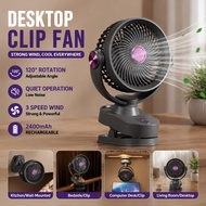 Desktop Clip Fan Mini USB Rechargeable Portable Fan Strong Wind Table Fan Baby Stroller 120° Rotatio