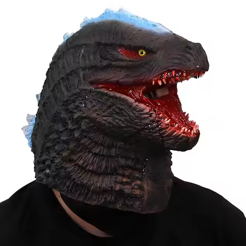 New Godzilla Latex Mask Halloween Dinosaur Cosplay Godzilla Headgear Monster Mask Carnival Costume P