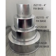 Aluminium Deep Round Cake Tin Mould Fix Base / Loose Base (Deep 80mm) / Loyang Bulat Tinggi