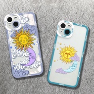 Cute Sun Moon Face Phone Case For Xiaomi Mi 12T 11T 10T Pro 12 13 Pro Mi 11 12 13 Lite Clear Shockproof Cover